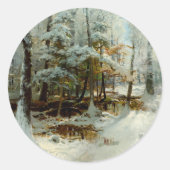 Quiet Winter namiddag Ronde Sticker (Voorkant)