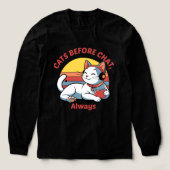 Quiet with Cats – No Chat Needed Tee Tri-Blend Shirt (Voorkant)