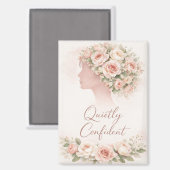 Quietly Confident Floral Affirmation Magnet  (Voorkant / Achterkant)