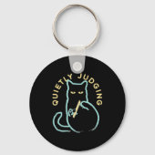 Quietly Judging Funny Novelty Cat Lover Cat Owner Sleutelhanger (Voorkant)
