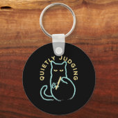 Quietly Judging Funny Novelty Cat Lover Cat Owner  Sleutelhanger (Voorkant)