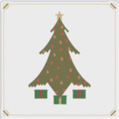 Quilde kerstcontour-Sticker Sticker (Voorkant)