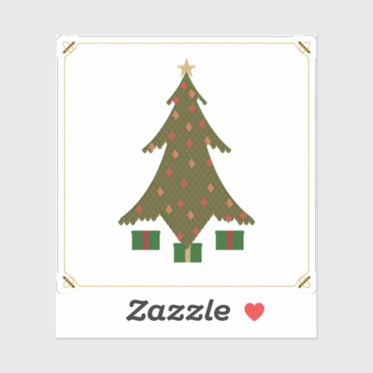 Quilde kerstcontour-Sticker Sticker (Vel)
