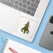 Quilde kerstcontour-Sticker Sticker (Laptop met iPhone)
