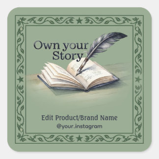 Quill Book Own Your Story Vierkante Envelope Stick Sticker