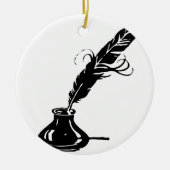 Quill en Ink Fles Keramisch Ornament (Voorkant)