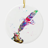Quill en Ink Keramisch Ornament (Voorkant)