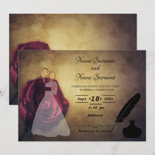 Quill en inktpot kaart (Voorkant / Achterkant)