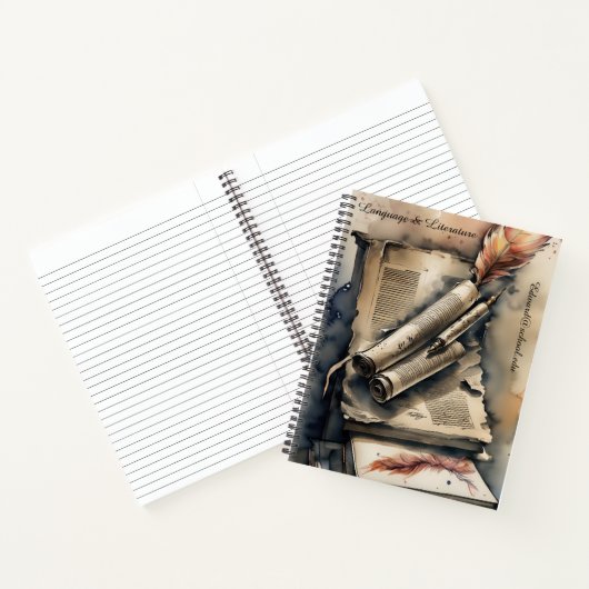 Quill en Scroll: Engelse literatuur Notitieboek (Binnen)