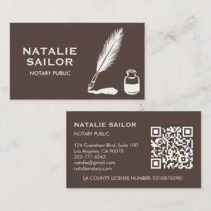 Quill Feather Inkt Pen Logo Notaris OPENBAAR CUSTO Visitekaartje