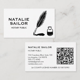 Quill Feather Inkt Pen Logo Notaris OPENBAAR CUSTO Visitekaartje