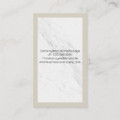 Quill Feather Pen Logo | Wit Marmer Visitekaartje (Achterkant)