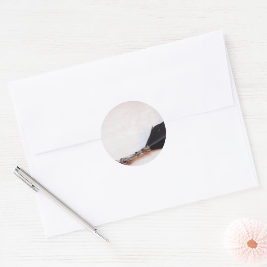  Quill fotografie Ronde Sticker (Envelop)