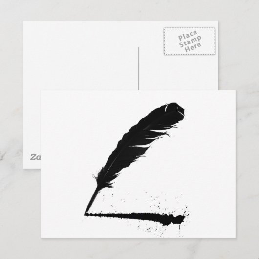 Quill met inkt briefkaart (Voorkant / Achterkant)