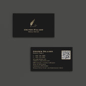 Quill Mobile Notary Black Gold QR Code Visitekaartje