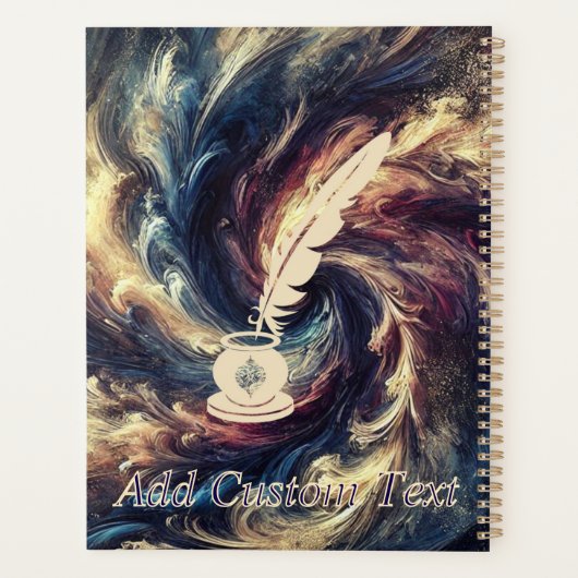 Quill Pen Abstracte kunst Planner (Achterkant)