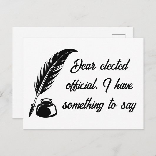 Quill Pen-bericht aan gekozen functionarissen Briefkaart (Voorkant / Achterkant)