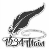 Quill pen brievenbus sticker (Voorkant)