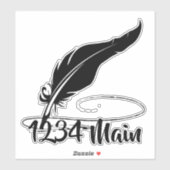 Quill pen brievenbus sticker (Vel)