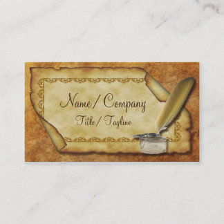 Quill Pen en Parchment Visitekaartje