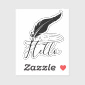 Quill pen hallo sticker (Vel)
