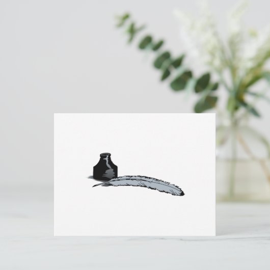 Quill Pen & Ink Briefkaart (Staand voorkant)