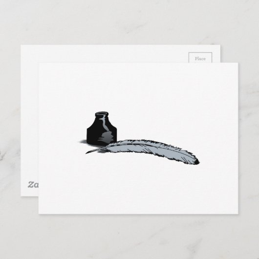 Quill Pen & Ink Briefkaart (Voorkant / Achterkant)