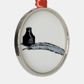 Quill Pen & Ink Metalen Ornament (Rechts)