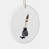 Quill Pen Keramisch Ornament (Rechts)