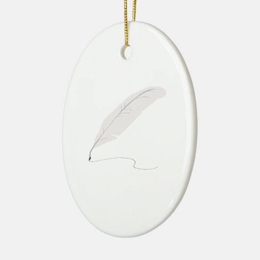 Quill Pen Keramisch Ornament (Links)