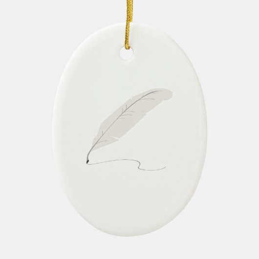 Quill Pen Keramisch Ornament (Voorkant)