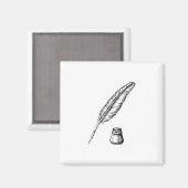 Quill Pen met Inkwell Magneet (Voorkant / Achterkant)