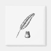 Quill Pen met Inkwell Magneet (Voorkant)