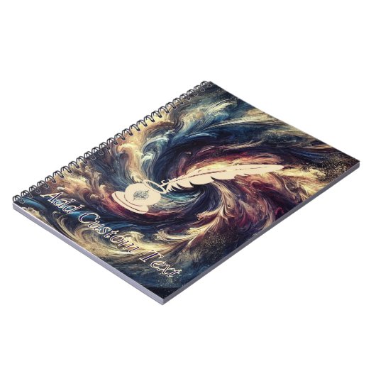 Quill Pen Moderne Abstracte Kunst Notitieboek (Linkerzijde)