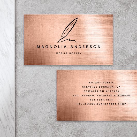 Quill Roos Gold Foil Visitekaartje Contactkaartje