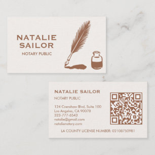 Quill Veer Inkt Pen Logo Notaris OPENBAAR QR Visitekaartje