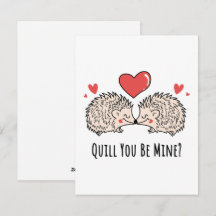 Quill You Be Mine: Hedgehog Liefde Paar Kus