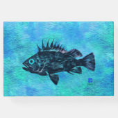 Quillback Rockfish op blauw - Gastenboek (Achterkant)