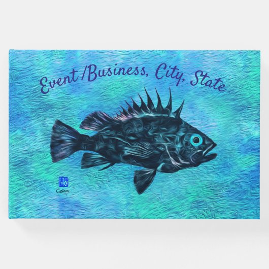 Quillback Rockfish op blauw - Gastenboek (Voorkant)