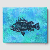 Quillback Rockfish op blauw - Gastenboek (Achterkant)