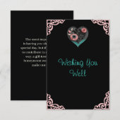 Quilled Hart Huwelijk Elegante Enclosure Kaart (Voorkant / Achterkant)