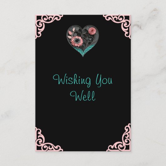 Quilled Hart Huwelijk Elegante Enclosure Kaart (Voorkant)