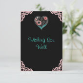 Quilled Hart Huwelijk Elegante Enclosure Kaart (Staand voorkant)