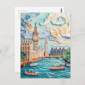 Quilling Big Ben bij de Tower of London Briefkaart (Voorkant / Achterkant)