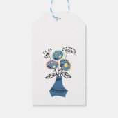 Quilling, bloemen in vaas cadeaulabel (Achterkant)