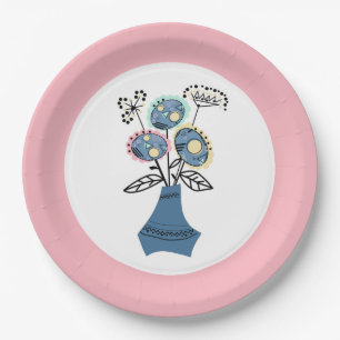 Quilling, bloemen in vaas papieren bordje