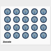 Quilling, bloemen in vaas ronde sticker (Vel)