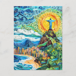 Quilling Christus de Verlosser in Rio Briefkaart