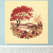 Quilling Design Countryside in Autumn Canvas Afdruk (Insitu (Houten vloer))