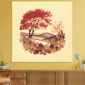Quilling Design Countryside in Autumn Canvas Afdruk (Insitu (Woonkamer))